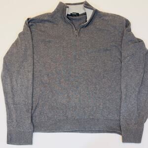 Vintage Men’s L Charcoal Gray Quarter Zip Pullover Sweatshirt Retro Y2K Classic